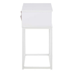 Wyld Haus Tokyo White Bedside Table 1 Drawer, Matt White Steel Legs, 400 X 300 X 615 mm - thumbnail 5