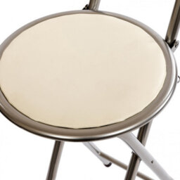 Oypla White Padded Folding High Chair Breakfast Kitchen Bar Stool Seat - thumbnail 3