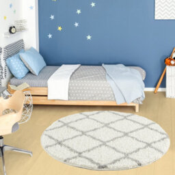 The Rugs Moroccan Shaggy Rugs And Runners Soft  High Pile Ivory And Grey Living Room Kitchen Hallway 700 - thumbnail 5