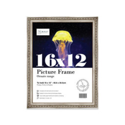 16X12 Silver Ornate Picture Frame (40.6 X 30.5Cm) Poster, Photo, Artwork, Gallery Wall Or Print - thumbnail 1