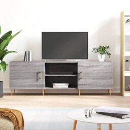 Berkfield Sturdy Tv Cabinet Grey Sonoma 150X30X50 Cm Engineered Wood - thumbnail 2
