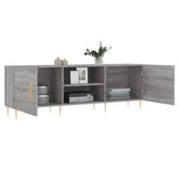 Berkfield Sturdy Tv Cabinet Grey Sonoma 150X30X50 Cm Engineered Wood - thumbnail 4