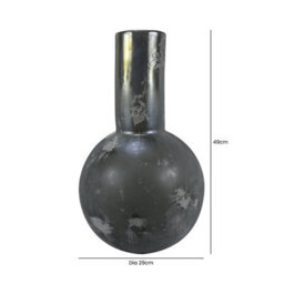 Vanity Living 49Cm Grey Handmade Glass Vase, Tall Decorative Glass Vase For Living Room - thumbnail 4