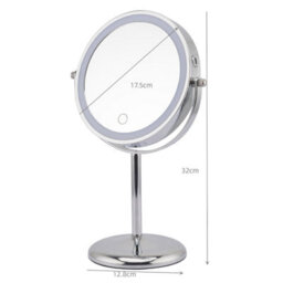 Showerdrape Iris 5X Magnifying Chrome Makeup Vanity Mirror With Led Light - thumbnail 4