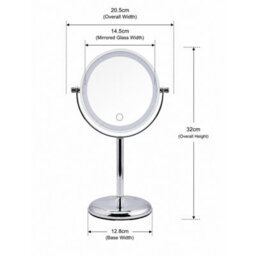 Showerdrape Iris 5X Magnifying Chrome Makeup Vanity Mirror With Led Light - thumbnail 6