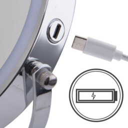 Showerdrape Iris 5X Magnifying Chrome Makeup Vanity Mirror With Led Light - thumbnail 2