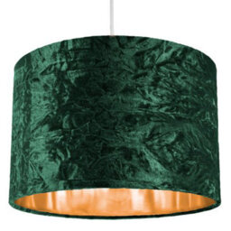 Happy Homewares Modern Green Crushed Velvet 12 Table/pendant Lamp Shade With Shiny Copper Inner - thumbnail 3