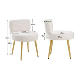 Vanity Stool Dressing Table Chair Bedroom Makeup Seat W/ Metal Legs - thumbnail 2