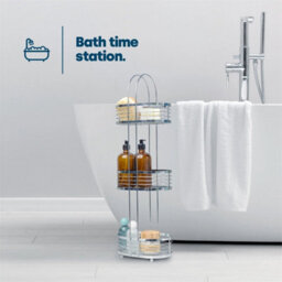 Free Standing 3 Tier Chrome Shower Caddy Bathroom Storage Rack Shelf Organiser - thumbnail 6