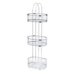 Free Standing 3 Tier Chrome Shower Caddy Bathroom Storage Rack Shelf Organiser - thumbnail 1
