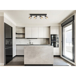 Luminosa Lighting Luminosa Jack Ceiling Spotlight Bar Matt Black Smoke Glass Shade 4X E14 - thumbnail 8