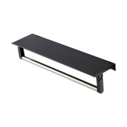 Living And Home Black Octagon Aluminum Alloy Bathroom Mirror Hd Glass With Towel Bar Wall Vanity Mirror 40X40Cm - thumbnail 6