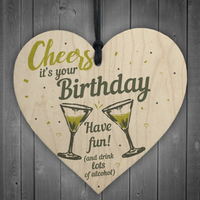 Red Ocean Cheers Birthday Present Friendship Friend Gift Funny Novelty Kitchen Sign Family - image 1