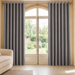 Aspire Homeware Beige Linen 100% Blackout Curtain Thermal Insulated Eyelet Curtain Pair (W)228Cm X (D)228Cm With Tie Back - thumbnail 9