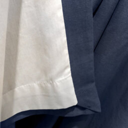 Fusion Sorbonne 100% Cotton Light Filtering Plain Dyed Navy Eyelet Curtains - thumbnail 5