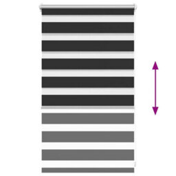 Walplus Black Zebra Blind 50 X 100 Cm - Light Filtering Roller Blind With Fittings Included - thumbnail 5