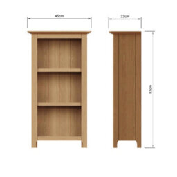 Fwstyle 3 Tier Bookcase Storage Rack Shelving Unit Ready Assembled Natural Oak (H) 82 (W) 45 (D) 23Cm - thumbnail 6