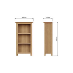 Fwstyle 3 Tier Bookcase Storage Rack Shelving Unit Ready Assembled Natural Oak (H) 82 (W) 45 (D) 23Cm