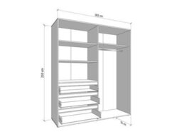 Amos Mann Furniture Corbett Artisan Oak Effect 4 Door 3 Drawer Mirrored Wardrobe - thumbnail 6