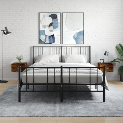Berkfield Wall-Mounted Bedside Cabinets 2 Pcs Smoked Oak 35X35X20 Cm - image 1
