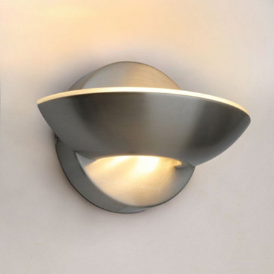 Long Life Lamps Company 9W Led Wall Light Brushed Chrome Opal Diffuser Warm White 3000K H3050 - image 1