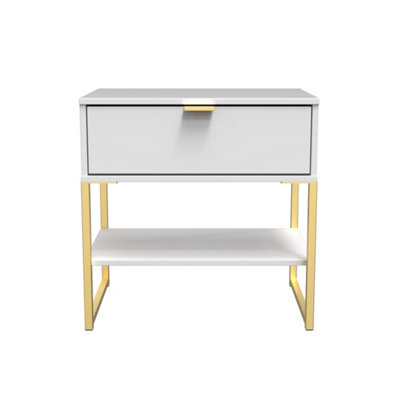 Tamworth Single 1 Drawer Bedside Cabinet In White Matt (Ready Assembled) - image 1