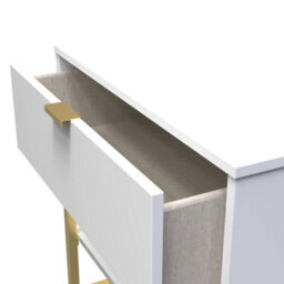 Tamworth Single 1 Drawer Bedside Cabinet In White Matt (Ready Assembled) - thumbnail 5