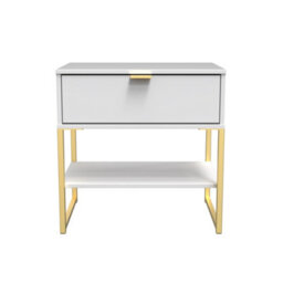 Tamworth Single 1 Drawer Bedside Cabinet In White Matt (Ready Assembled) - thumbnail 1