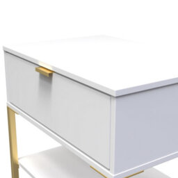 Tamworth Single 1 Drawer Bedside Cabinet In White Matt (Ready Assembled) - thumbnail 4