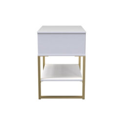 Tamworth Single 1 Drawer Bedside Cabinet In White Matt (Ready Assembled) - thumbnail 2