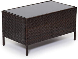 Evre Brown Madrid Rattan Garden Furniture Set Patio Conservatory Outdoor 4 Seat Glass Coffee Table & Cover - Inc Weekend Delivery - thumbnail 3