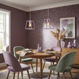 Happy Homewares Industrial Lantern Lamp Shade In Soft Lilac With Square Top And Bottom - thumbnail 6