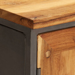 Berkfield Industrial Sideboard Recycled Teak And Steel 65X30X70 Cm - thumbnail 5