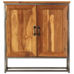 Berkfield Industrial Sideboard Recycled Teak And Steel 65X30X70 Cm - thumbnail 1