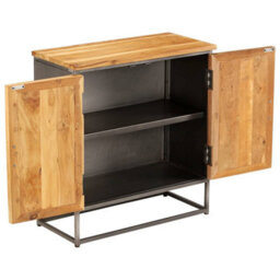 Berkfield Industrial Sideboard Recycled Teak And Steel 65X30X70 Cm - thumbnail 3