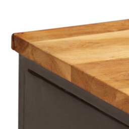 Berkfield Industrial Sideboard Recycled Teak And Steel 65X30X70 Cm - thumbnail 9