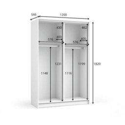 Arte Minimalist White Sliding Door Wardrobe 120Cm - Mirrored, Bright Storage For Clean, Organised Bedrooms - thumbnail 3