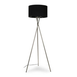 Valuelights Camden Chrome Tripod Floor Lamp With Black Drum Shade And Bulb - thumbnail 4