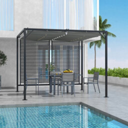 Outsunny Metal Pergola Patio Sun Shelter Grape Tent Retractable Canopy Uv Cut - thumbnail 2