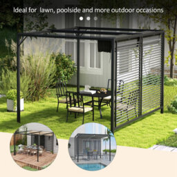 Outsunny Metal Pergola Patio Sun Shelter Grape Tent Retractable Canopy Uv Cut - thumbnail 6