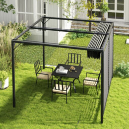 Outsunny Metal Pergola Patio Sun Shelter Grape Tent Retractable Canopy Uv Cut - thumbnail 7