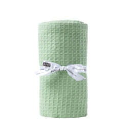 Homescapes Organic Cotton Waffle Baby Blanket Sage Green, 90 X 112 Cm - thumbnail 1