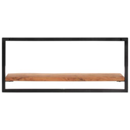 Berkfield Wall Shelves 2 Pcs 80X25X35 Cm Solid Wood Acacia And Steel - thumbnail 3