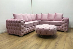 Stratus Interiors Ashley Corner Sofa Chesterfield Scatter Back - Doorstep Delivery Only No Assembly - Corner L Shape - Pink - thumbnail 2