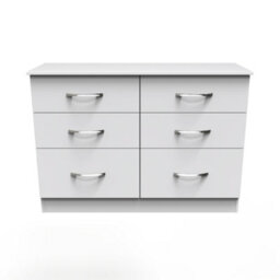Heddon 6 Drawer Wide Chest In White Matt (Ready Assembled) - thumbnail 1
