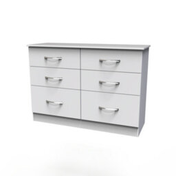 Heddon 6 Drawer Wide Chest In White Matt (Ready Assembled) - thumbnail 3