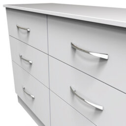 Heddon 6 Drawer Wide Chest In White Matt (Ready Assembled) - thumbnail 4
