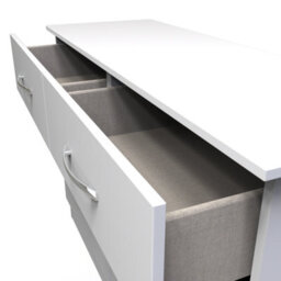 Heddon 6 Drawer Wide Chest In White Matt (Ready Assembled) - thumbnail 5