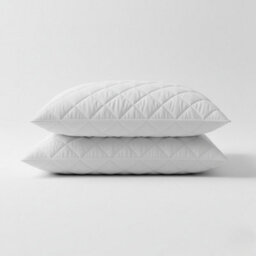 200Tc Luxury Cotton Quilted Pillow Protector Pair Breathable Soft Mattress Cover