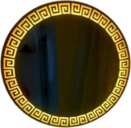 Biznest Round Zig Zag Bathroom Led Mirror Lights Illuminated Demister Pad Antifog Touch (40X40Cm)